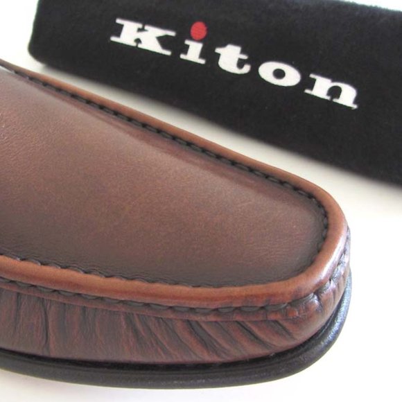new KITON hand-crafted museum calf loafers 9 / 10 US - Picture 10 of 11